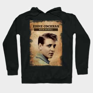 Vintage Old Paper 80s Style Eddie Cochran rock n roll Hoodie